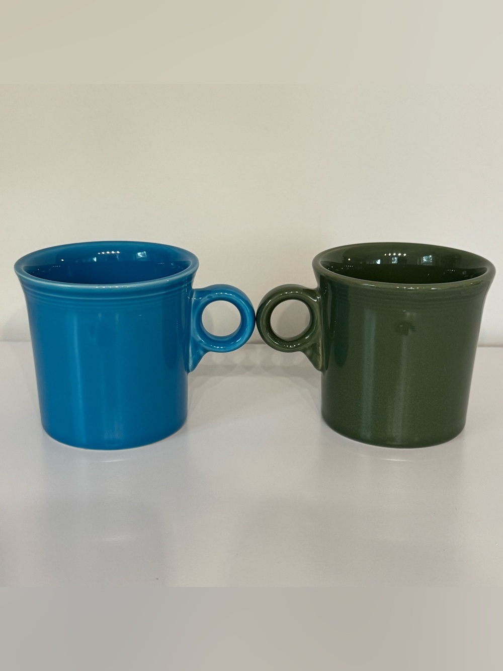 Set Of 2 Fiesta Ware O Ring Mug Pair Turquoise Juniper HLC USA - Picture 6 of 7